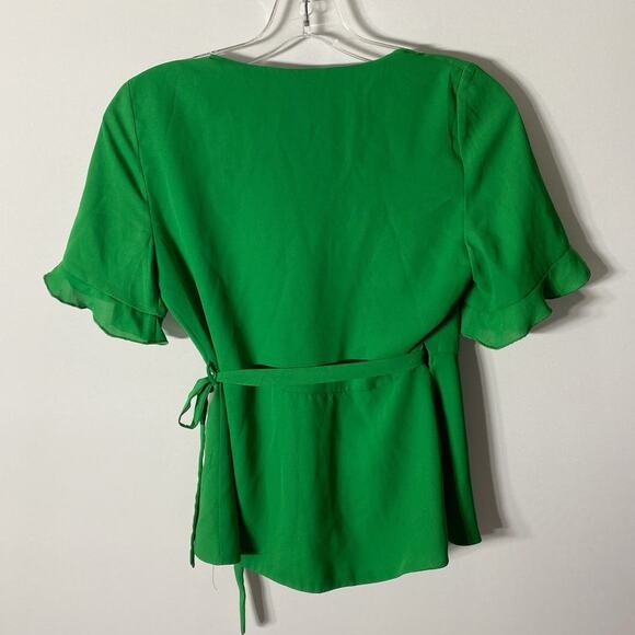 ZARA Trafaluc Green Wrap Blouse - XS EUC - Picture 4 of 10